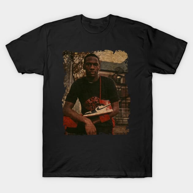 Young Michael Jordan with The Sneakers T-Shirt by Omeshshopart